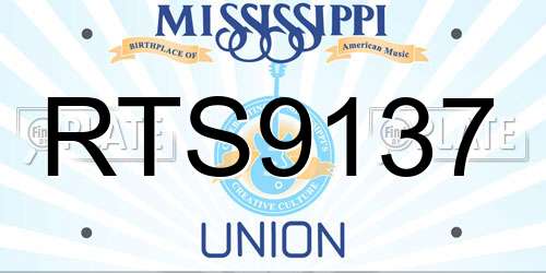 RTS9137 Mississippi License Plate