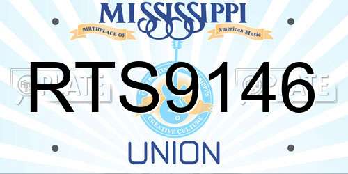 RTS9146 Mississippi License Plate