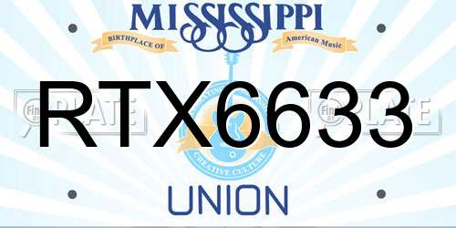 RTX6633 Mississippi License Plate