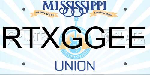 RTXGGEE Mississippi License Plate