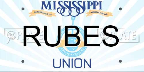 RUBES Mississippi License Plate