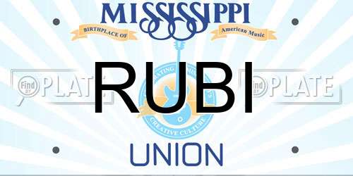 RUBI Mississippi License Plate
