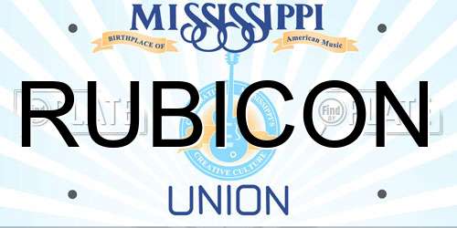 RUBICON Mississippi License Plate