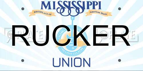 RUCKER Mississippi License Plate
