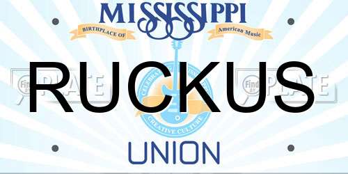 RUCKUS Mississippi License Plate