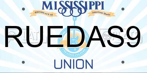 RUEDAS9 Mississippi License Plate