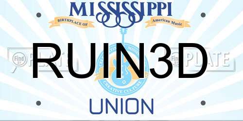 RUIN3D Mississippi License Plate