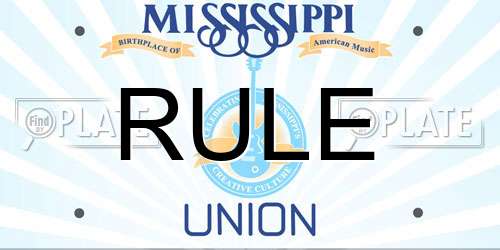 RULE Mississippi License Plate