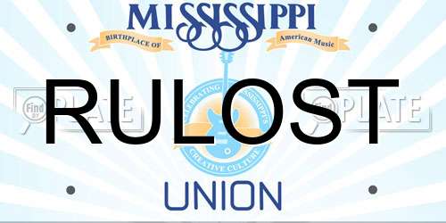 RULOST Mississippi License Plate