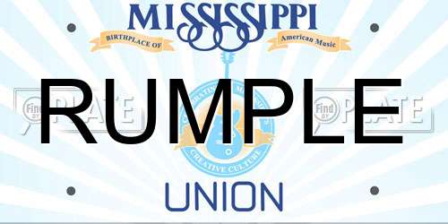 RUMPLE Mississippi License Plate