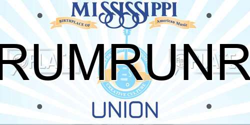 RUMRUNR Mississippi License Plate
