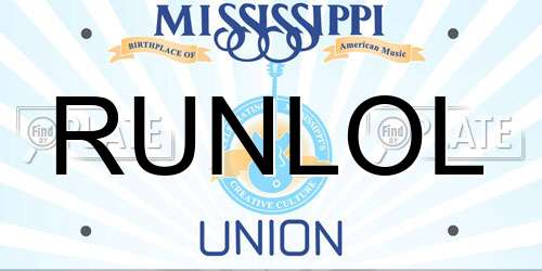 RUNLOL Mississippi License Plate