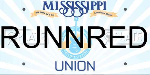 RUNNRED Mississippi License Plate