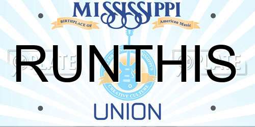RUNTHIS Mississippi License Plate
