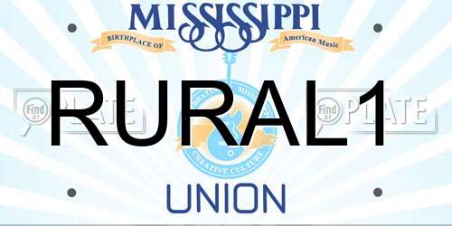 RURAL1 Mississippi License Plate