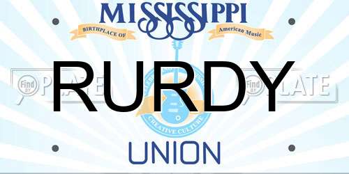 RURDY Mississippi License Plate