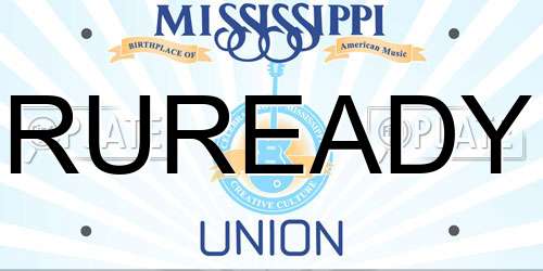 RUREADY Mississippi License Plate