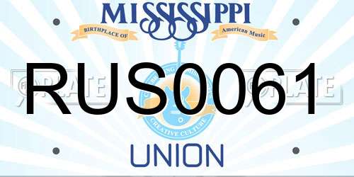 RUS0061 Mississippi License Plate