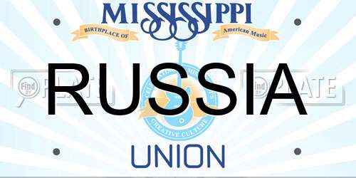 RUSSIA Mississippi License Plate