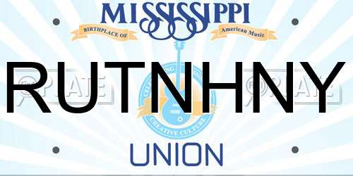 RUTNHNY Mississippi License Plate