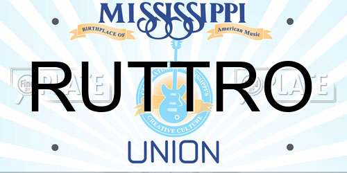 RUTTRO Mississippi License Plate