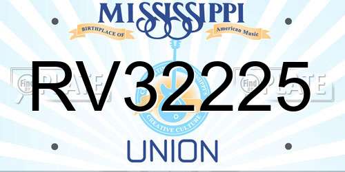 RV32225 Mississippi License Plate