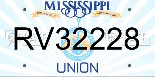 RV32228 Mississippi License Plate