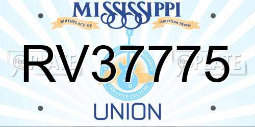 RV37775 Mississippi License Plate