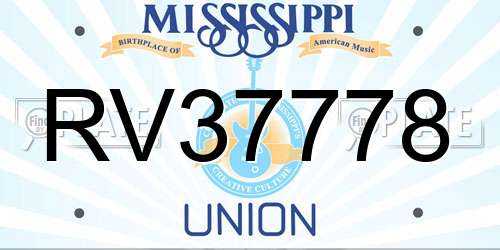 RV37778 Mississippi License Plate