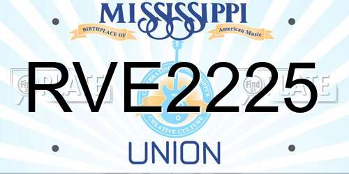 RVE2225 Mississippi License Plate