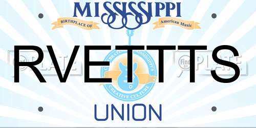 RVETTTS Mississippi License Plate