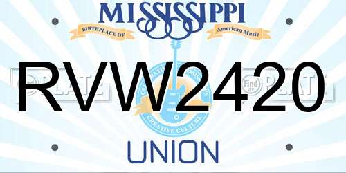 RVW2420 Mississippi License Plate