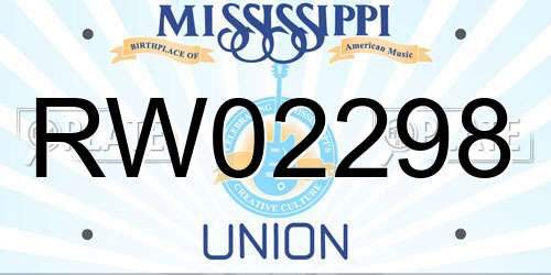 RW02298 Mississippi License Plate