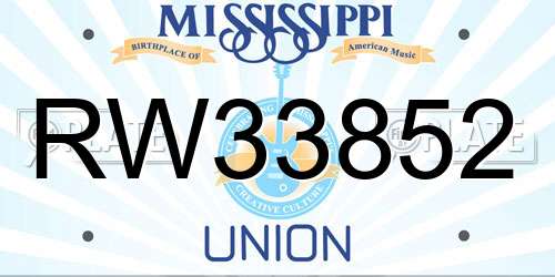 RW33852 Mississippi License Plate