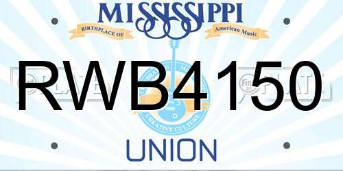 RWB4150 Mississippi License Plate