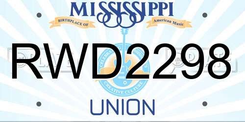 RWD2298 Mississippi License Plate