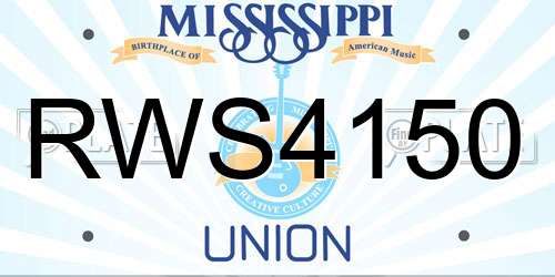 RWS4150 Mississippi License Plate