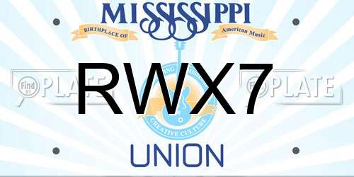 RWX7 Mississippi License Plate