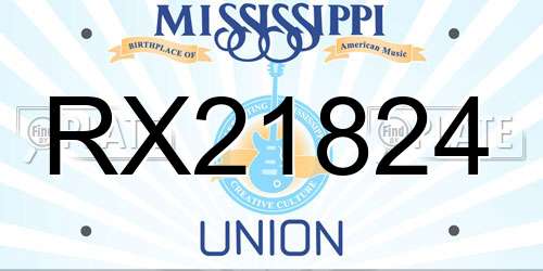 RX21824 Mississippi License Plate