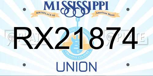 RX21874 Mississippi License Plate