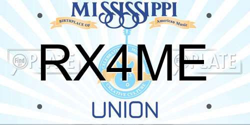 RX4ME Mississippi License Plate