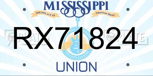 RX71824 Mississippi License Plate