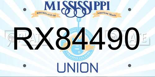 RX84490 Mississippi License Plate