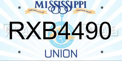 RXB4490 Mississippi License Plate