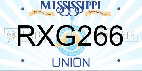 RXG266 Mississippi License Plate