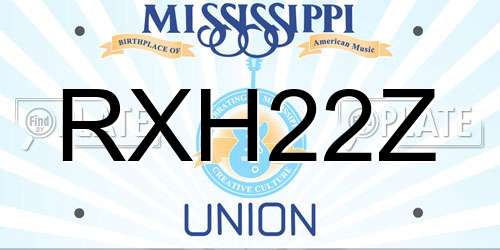RXH22Z Mississippi License Plate