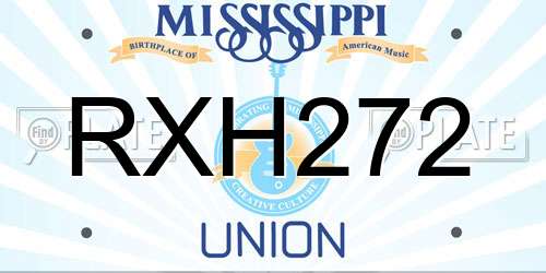 RXH272 Mississippi License Plate