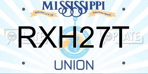 RXH27T Mississippi License Plate