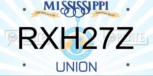 RXH27Z Mississippi License Plate
