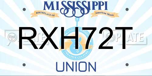RXH72T Mississippi License Plate